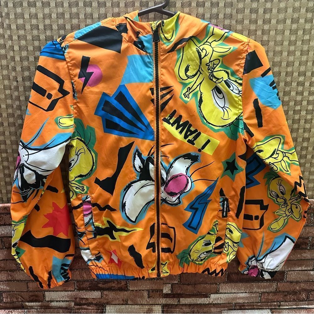 Members Only Looney Tunes Tweety Windbreaker Jacket 10/12 - Picture 2 of 13